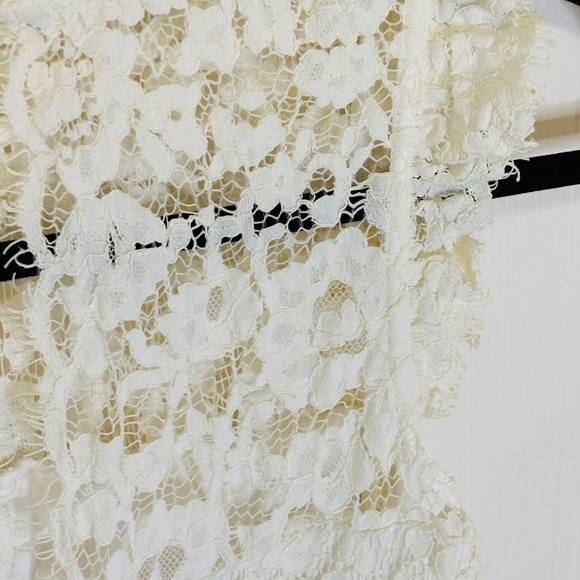 Anthropologie STORIA White Lace Learn to Love Bridal Party Rehearsal SZ Small - Picture 5 of 12